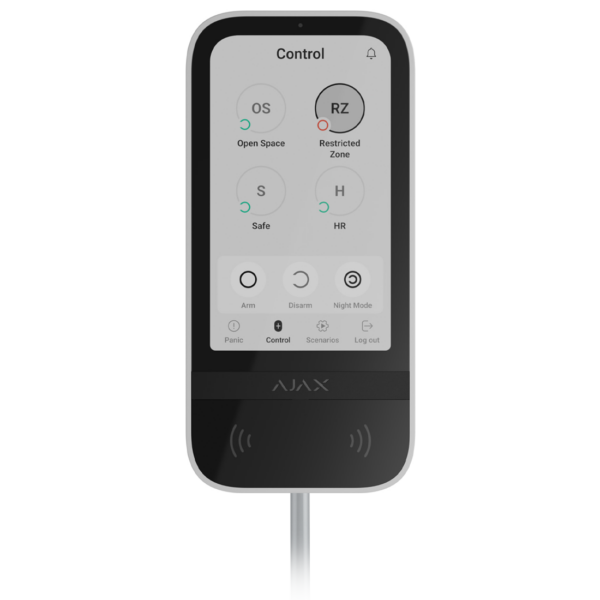 Ajax KeyPad TouchScreen Fibra ASP - White Ajax KeyPad TouchScreen Fibra ASP - White
